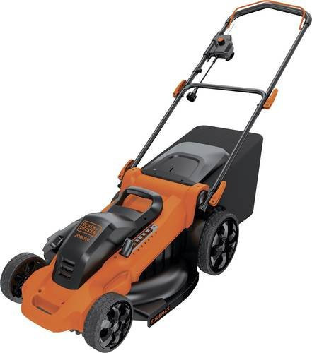 BLACK+DECKER Elektro-Rasenmäher LM2000-QS mit Mulchfunktion und Fangkorb, Schwarz-Orange, Schnittbreite: 48 cm - Bild 1