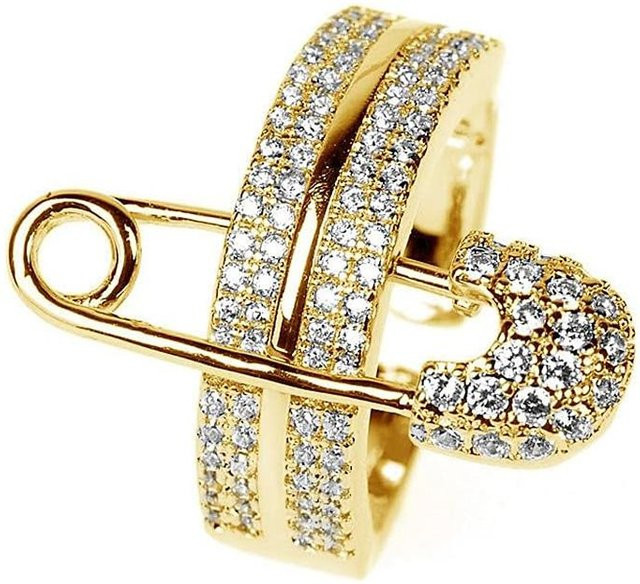 YIRAN Jewelry Pin-Ring, dreilagig, Edelstahl, Zirkon, Damen - Bild 1