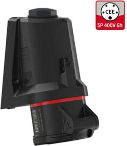 Walther Werke CEE NEO Wandsteckdose 16A 5P 6h IP54 in Rot und Schwarz - Bild 1