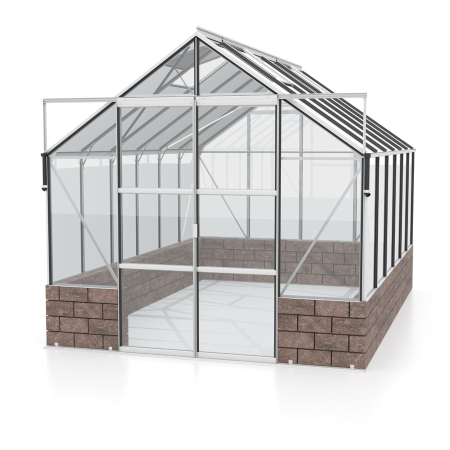 Vitavia Gewächshaus Cassandra 9900 aus eloxiertem Aluminium mit Sockelmauer in Herbstlaub, 9,9 m², B/H/T: 257 x 249 x 385 cm - Bild 2