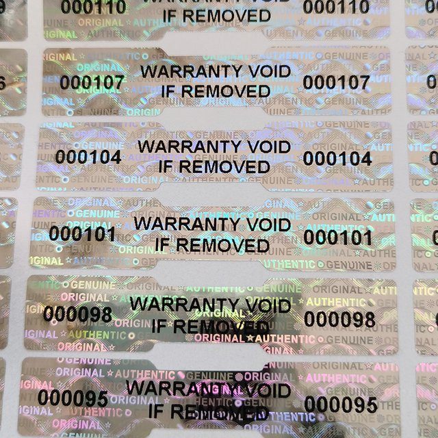1000 Stück Holographische Sicherheitsaufkleber von TLK, Tamper Proof Siegel mit Seriennummer, Mehrfarbig, B: 50 mm, H: 10 mm - Bild 1