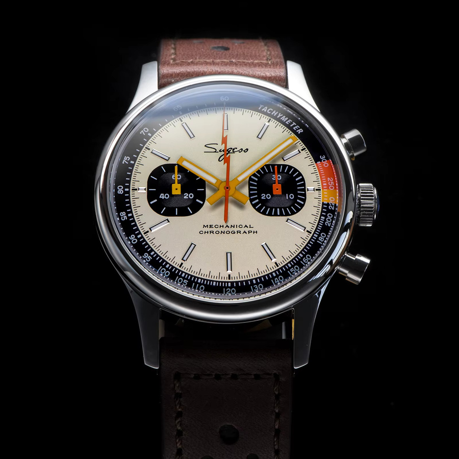 Sugess Chronograph, Automatik, Edelstahl, Saphirglas, Leder, Herren - Bild 4