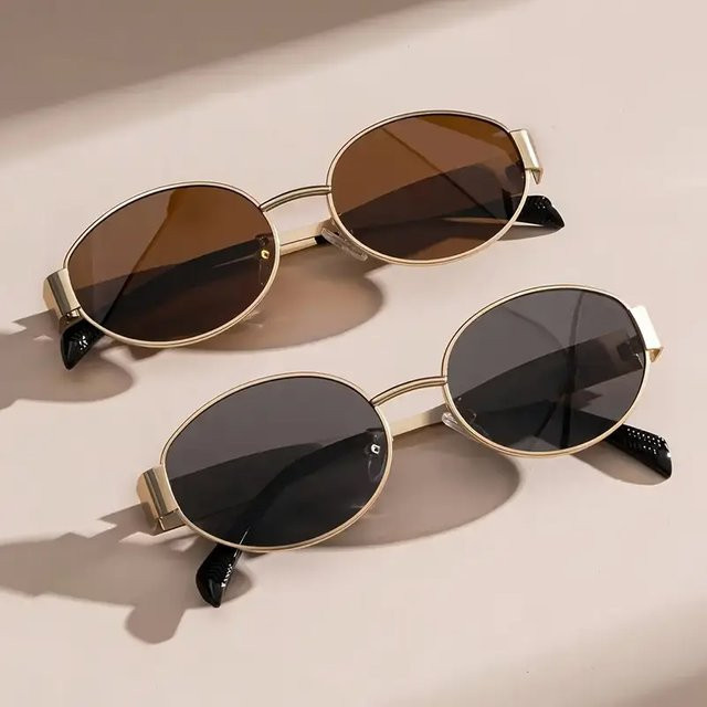 Hindfield Korrektionsbrille Damen, oval, Vollrand, Metall, gold - Bild 1