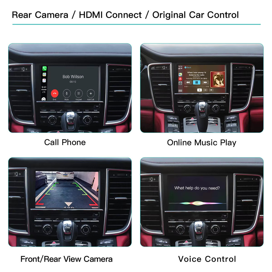 AUTOABC Kabelloses CarPlay und Android Auto Interface für Porsche Panamera Cayenne Macan Cayman 911/918 PCM 3.1 mit Mirror Link, AirPlay und Kamera-Unterstützung in Schwarz - Bild 5