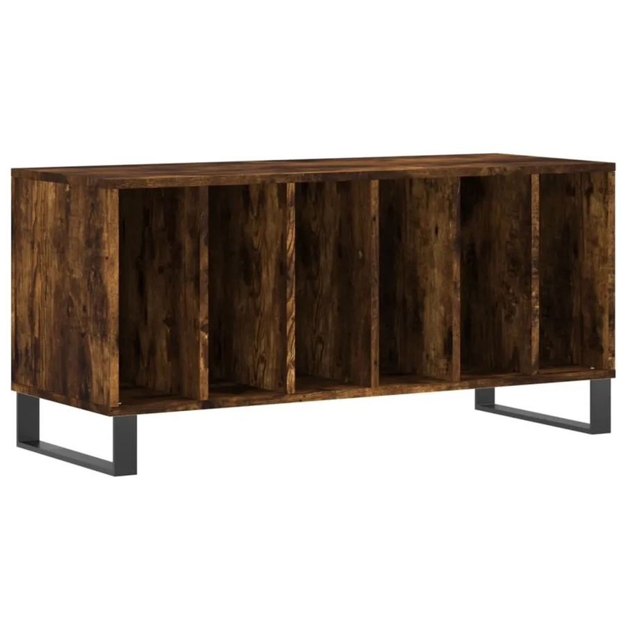 vidaXL Plattenschrank Räuchereiche in Brown aus Holzwerkstoff und Eisen, B/T/H: 100 x 38 x 48 cm - Bild 2