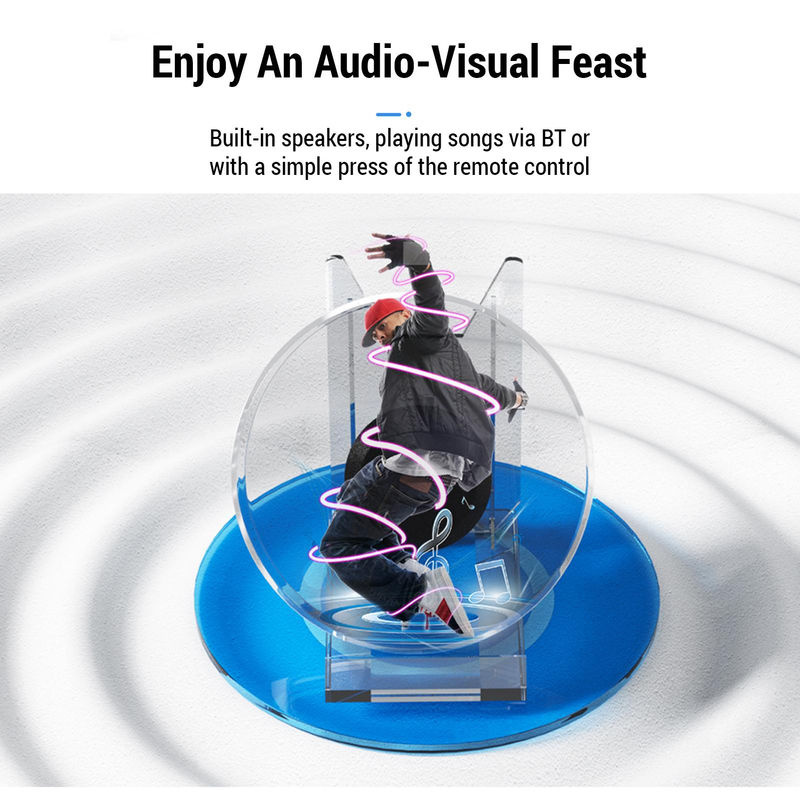 Honor Electronics 3D Hologramm Ventilator LED Projektor für Werbung und Dekoration, transparent/schwarz, Durchmesser: 11 cm - Bild 5