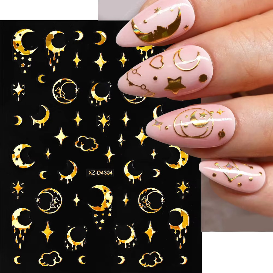 MAFANAILS Nagelaufkleber, 12 Teile, Gold, Metallic, Unisex - Bild 2