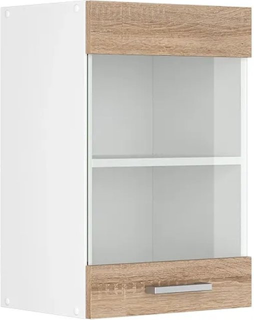 Vicco Küchenglasschrank R-Line Glashängeschrank Sonoma/Weiß, B/H/T: 40 x 60 x 31 cm - Bild 1