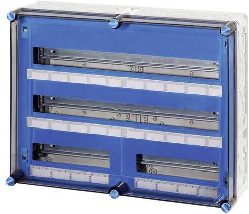 Hensel Mi 1683 Kleinverteiler Aufputz in Blau mit transparentem Deckel, 80 Teilungen und 3 Reihen - Bild 1