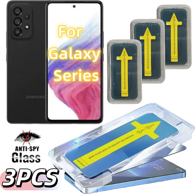 3er-Pack Samsung Anti-Voyeur Displayschutzfolie für Galaxy A32 A33 A34 A35 A51 A52 A53 A71 A72 A73 4G und 5G, transparent - Bild 1