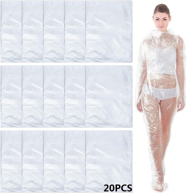 VamsLuna Einweg-Körperwickel, 20 Stück, Transparent White, Damen Herren - Bild 1