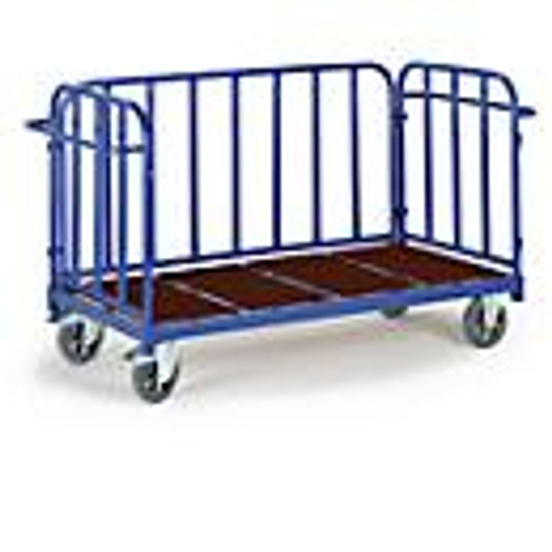Rollcart Transportsysteme Dreiwandwagen aus Stahl in Blau, B: 160 cm, T: 84 cm, H: 88 cm, Tragkraft 1.200 kg - Bild 4