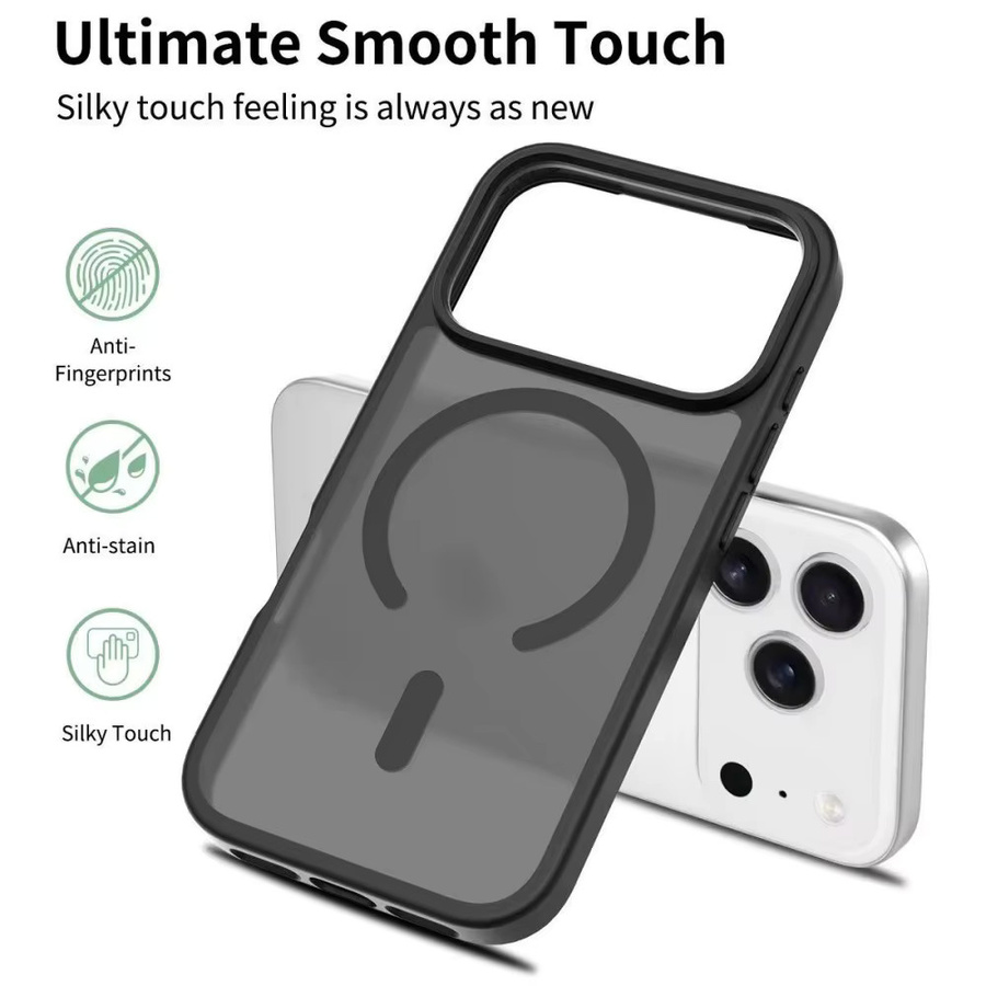 Matte magnetische transparente Schutzhülle für iPhone 16 mit MagSafe Unterstützung in Blau - Bild 4