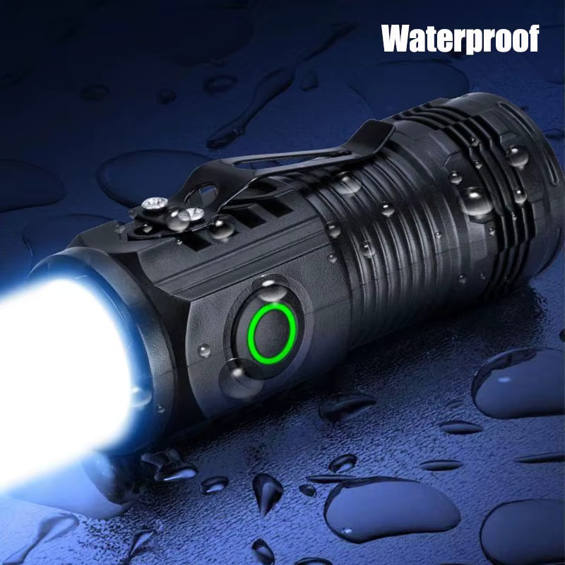 ESMARTER Mini LED Taschenlampe, wiederaufladbar und wasserdicht, Schwarz - Bild 4