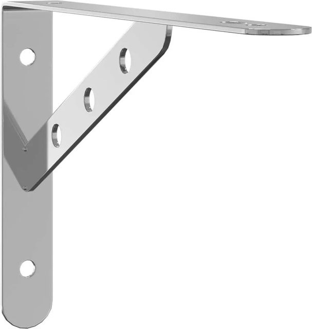 vidaXL Regalträger Set aus Edelstahl in Silber, 4 Stück, B/H/T: 23,5 x 2,5 x 15,5 cm - Bild 1