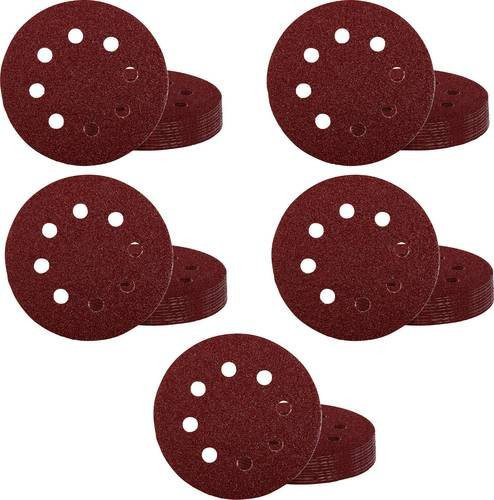 Einhell Schleifpapier Set für Exzenterschleifer für Holz und Metall, 50 Stück, Durchmesser: 12,5 cm, Höhe: 13 cm, Körnungen: 60, 80, 120, 180, 240 - Bild 1