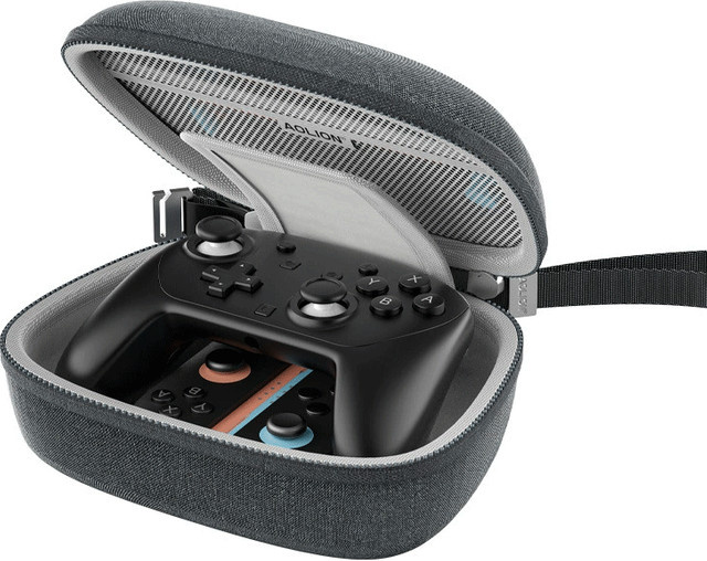 AOLION Aufbewahrungstasche für Switch 2 Pro Controller und NS2 Joycon, sturzsicher und tragbar, Grau - Bild 1