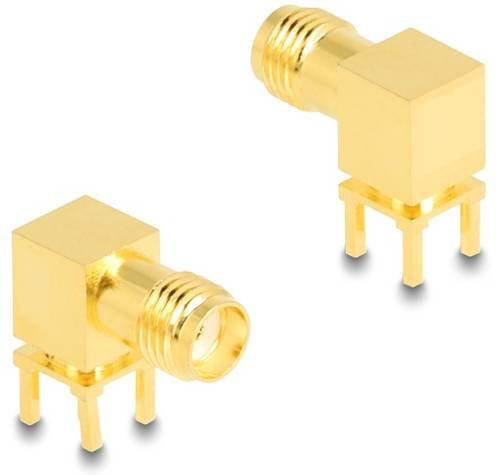 Delock 90198 SMA-Adapter mit SMA-Buchse in Gold - Bild 1