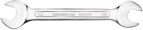 Gedore Doppelmaulschlüssel aus Chrom-Vanadium, Schlüsselweite: 14 mm und 15 mm, Farbe: Silber - Bild 1