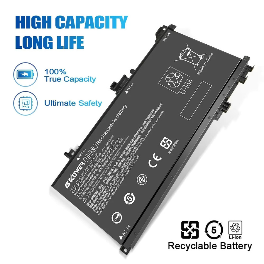 HP Laptop-Akku TE04XL 905175-271 in Schwarz für Pavilion Omen 15-BC200 15-AX200 15-AX207 AX216 15-BC013 TPN-Q193 Q173 - Bild 2