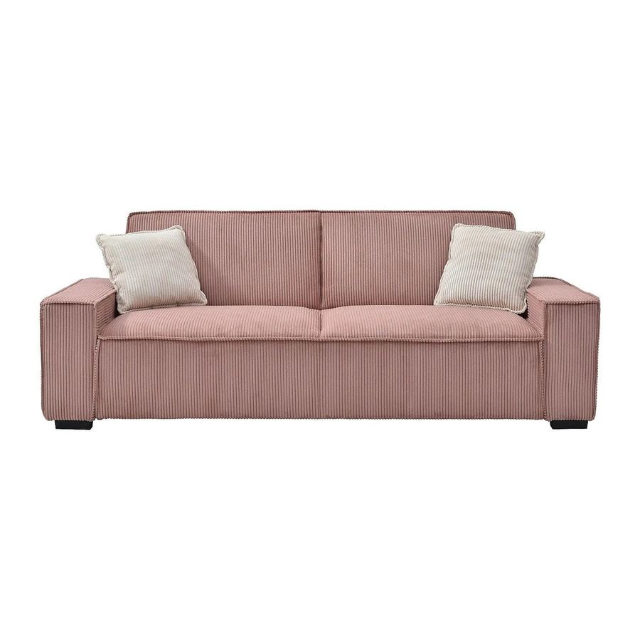 Vente-unique Schlafsofa Sekota in Rosa mit Cord-Bezug und Armlehnen, Breite: 230 cm - Bild 2