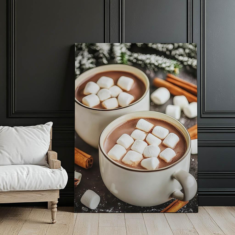 Winterfreude Winterwunderland Wandbild mit Aluminiumrahmen in Schwarz, B: 40 cm, H: 50 cm - Bild 6
