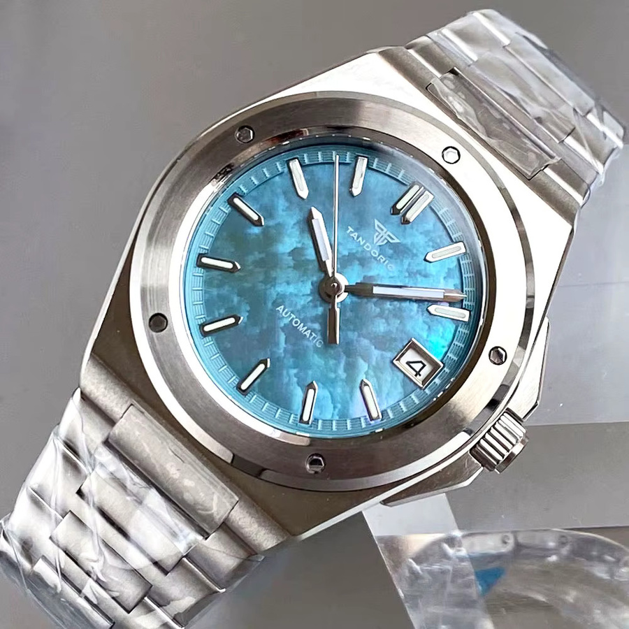 Tandorio Armbanduhr, Automatik, Edelstahl, Blau, Saphirglas, 40 mm, Herren - Bild 3