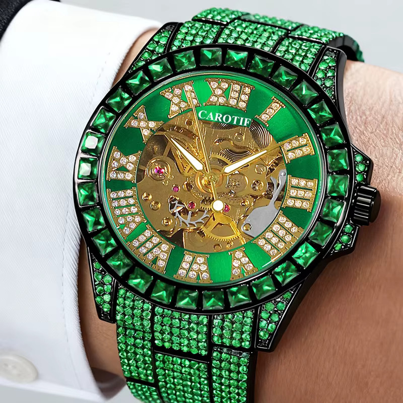 Herren Armbanduhr Automatik, Edelstahl, Grün, Rund - Bild 6