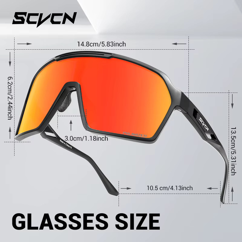 SCVCN Sportsonnenbrille, Herren, Vollrand, Photochrome, Kunststoff - Bild 4