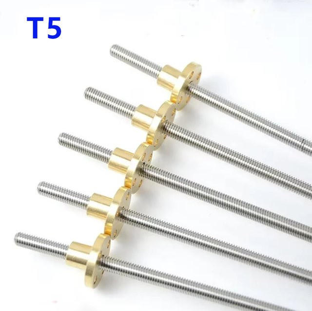 T5-Leitspindel aus Edelstahl 304 mit Messingmutter in Silber - Bild 1