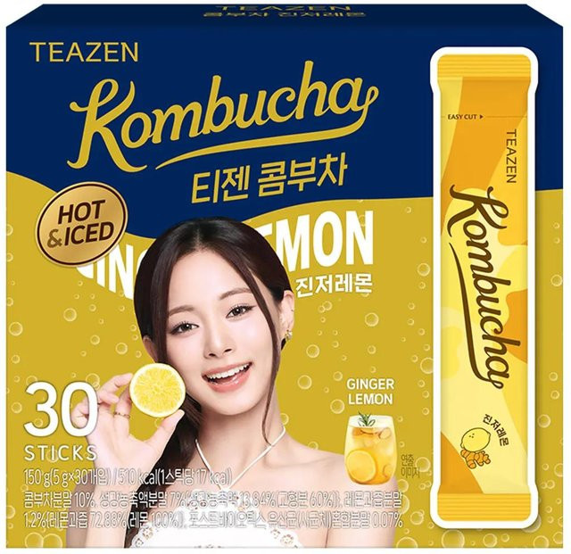 Teazen Kombucha Instant-Drink Ginger Lemon 30 Sticks - Bild 1