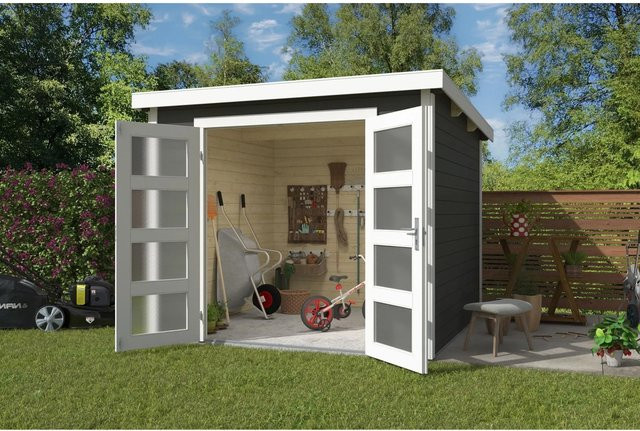 Lasita Maja Gartenhaus Zambezi Flachdach in Grüngrau, B/T/H: 270 x 211 x 274,7 cm - Bild 1