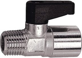 Riegler Mini-Kugelhahn mit Drehgriff aus vernickeltem Messing in Silber, R/Rp 1/8 AG/IG - Bild 1