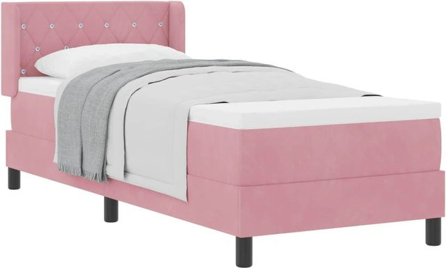 vidaXL Boxspringbett mit Matratze in Rosa, Hybrid-Konstruktion, B/T: 200 x 80 cm - Bild 1