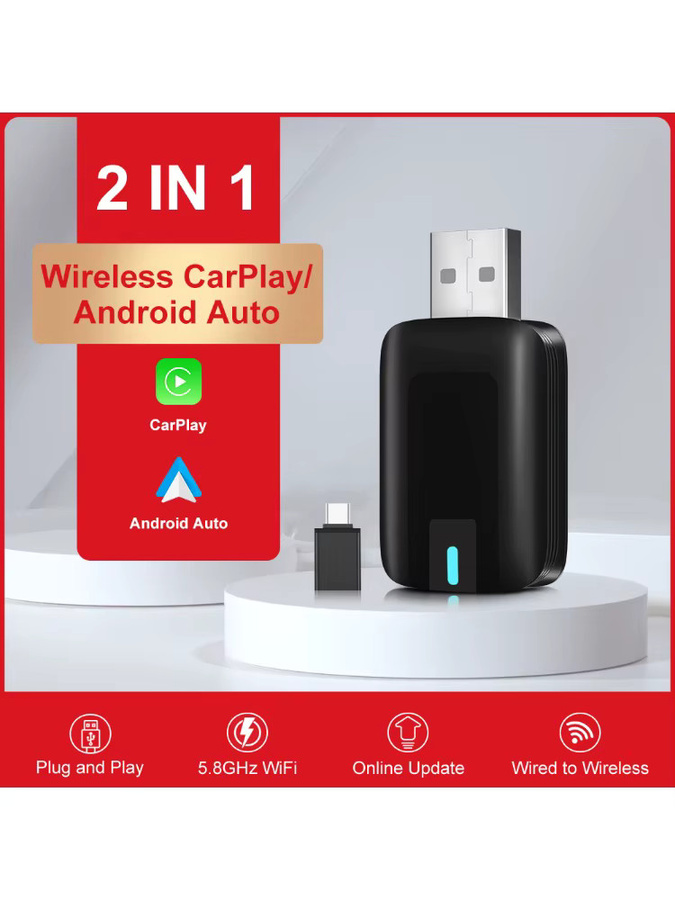 FLIXIVI CarPlay Wireless Adapter und Android Auto AI Box in Schwarz für intelligente Fahrzeugsysteme - Bild 6