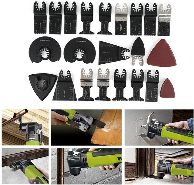 TOMTOP JMS 40er Set Multifunktionale Sägeblätter aus HSS-Edelstahl für Oszillierende Multitools zum Schneiden von Holz, Metall und Kunststoff in Schwarz - Bild 1