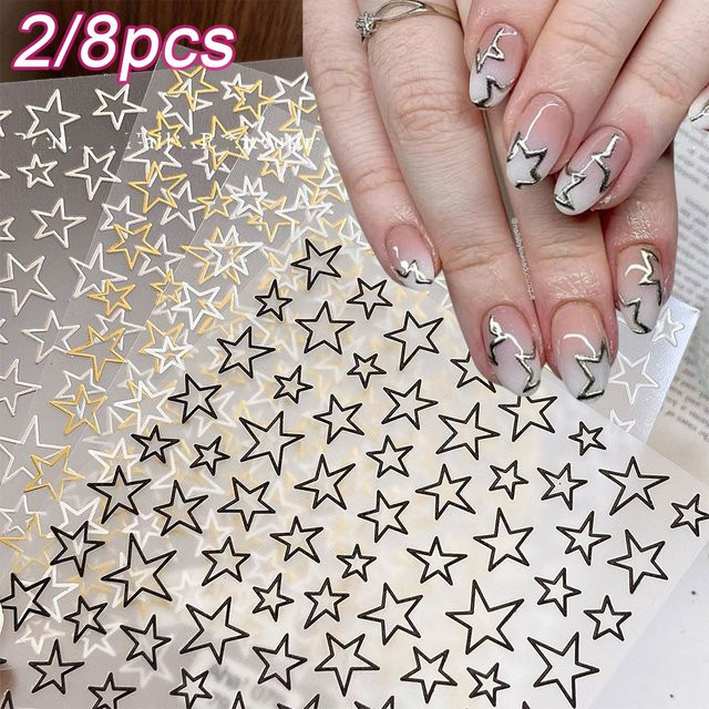 MingLee Nagelkunst-Aufkleber, Sterne, Gold, Glänzend - Bild 1