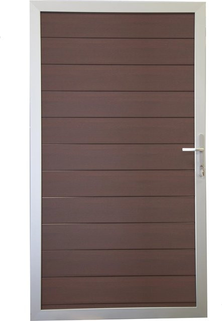 GroJa Steckzaun Solid Tor Universal in Walnuss, B/H: 100 x 180 cm - Bild 1