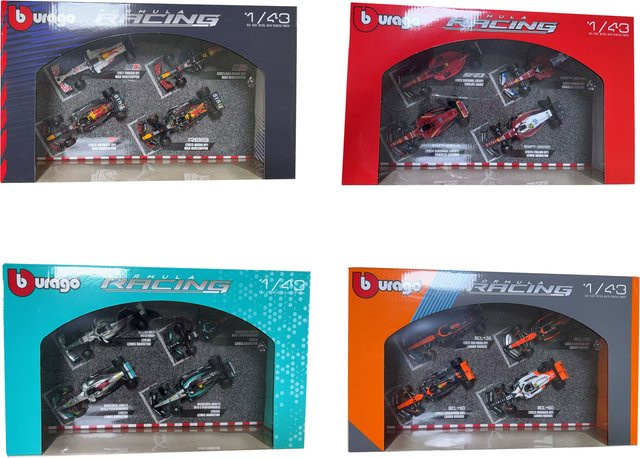 Bburago Klassische Sammlung, 4er-Box-Set, 1:43, Ferrari, McLaren, Red Bull - Bild 1