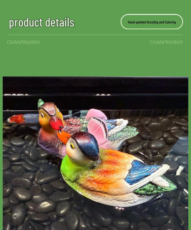 Global Finds Schwimmende Mandarin-Enten Wasserspiel für Gartenteiche - Bild 3