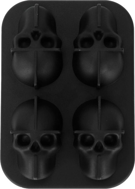 TOMTOP JMS Eisform aus Silikon in Totenkopf-Form für unregelmäßige Eiswürfel, Schwarz - Bild 1