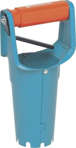 Gardena Blumenzwiebelpflanzer aus Qualitätsstahl in Türkis mit Griff-Auslöseautomatik und Tiefenskala - Bild 1