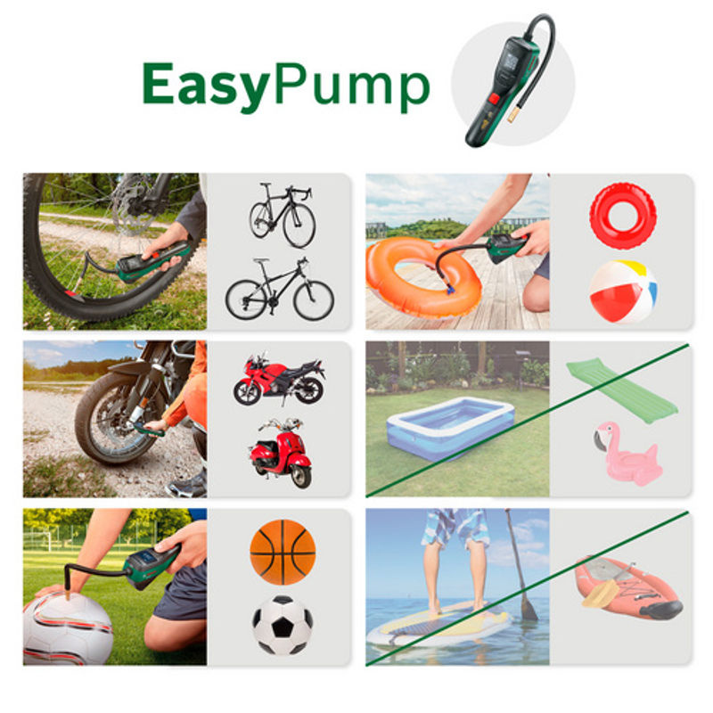 Bosch EasyPump Akku-Druckluftpumpe Mini Kompressor in Grün mit 10,3 bar - Bild 6
