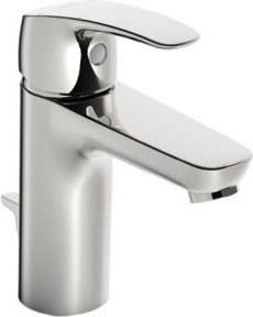 Hansa Waschtisch-Einhebelmischer Hansapinto XL in Chrom mit Ablaufgarnitur und Safety Stop, Ausladung: 11,5 cm - Bild 1