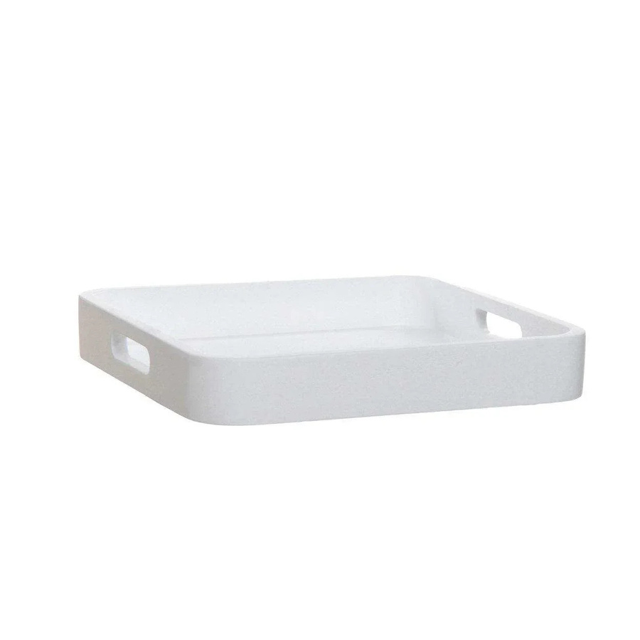 House of Nature Tablett Yunga aus Holz in Weiß, B/T/H: 30 x 30 x 5 cm - Bild 1