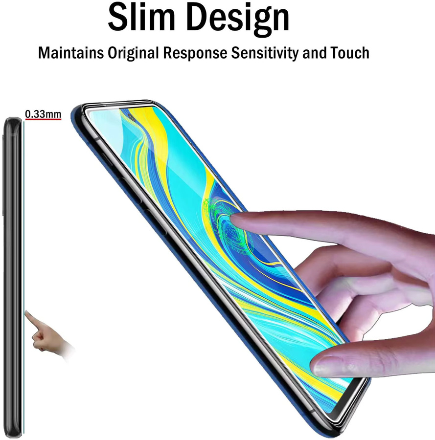 3 Stück 9D gehärtetes Glas Displayschutzfolie für Xiaomi Redmi Note 9S, Redmi Note 9 Pro und Redmi Note 9 Pro Max 5G, transparent - Bild 2