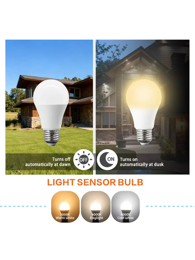 10er Set Gatetop LED Smart Lampe mit Dämmerungssensor E27, 10 W, Weiß, für Garten und Terrasse - Bild 6