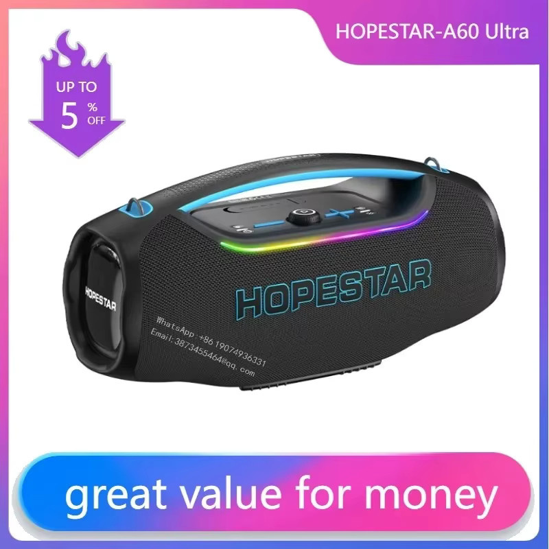 HOPESTAR A60 ULTRA 450W Outdoor Bluetooth 5.4 Lautsprecher mit Wireless-Mikrofon, 30000mAh Akku und IPX6 Wasserdichtigkeit in Schwarz oder Grün - Bild 2