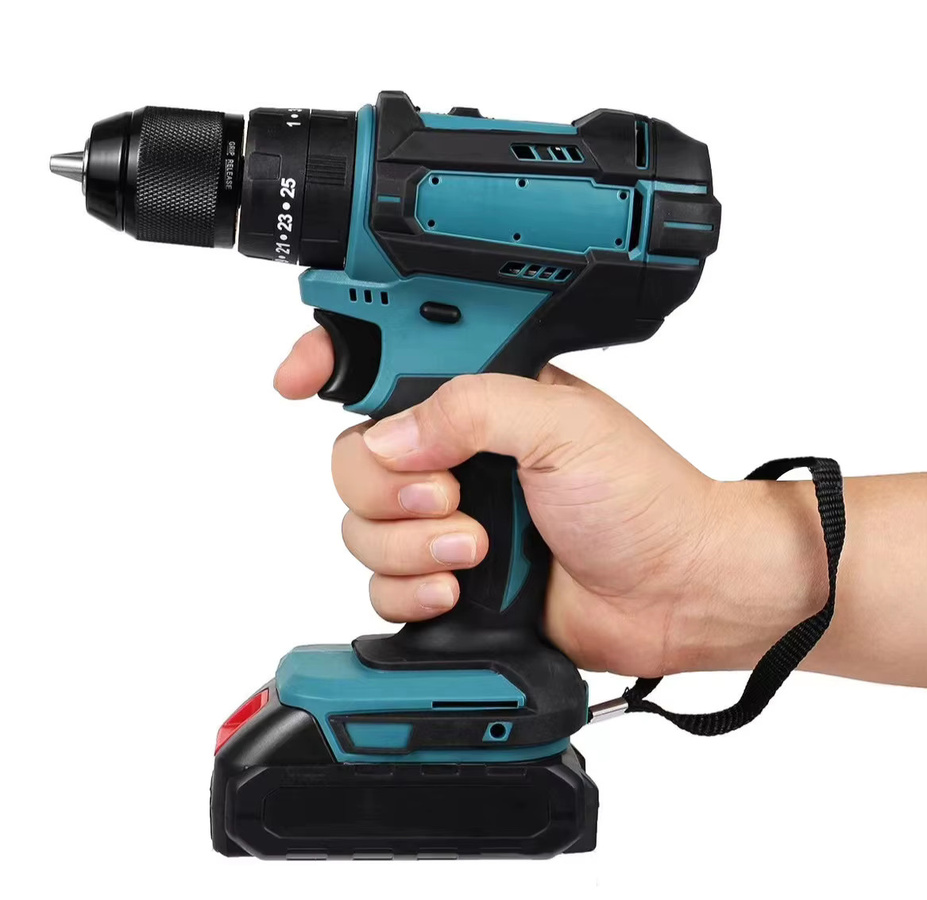 DWiusty 3-in-1 Elektrischer Schlagbohrer mit 10mm Bohrfutter, 4000 U/min und 520 Nm Drehmoment, Blau, kompatibel mit Makita LXT Akkus - Bild 7