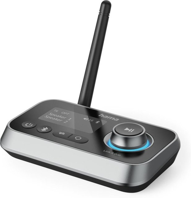 Hama Bluetooth Adapter Link.it duo Sender und Empfänger in Schwarz mit USB-A, USB-C und 3,5 mm Klinke sowie optischem Anschluss - Bild 1
